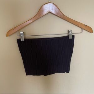 Aritzia Babaton Sculpt Navy Crop Tube Top